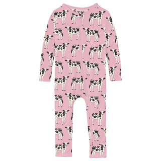 Kickee Pants Coverall with 2-Way Zipper - Cake Pop Cows