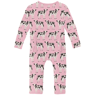 Kickee Pants Coverall with 2-Way Zipper - Cake Pop Cows