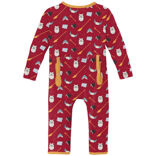 Kickee Pants Coverall with 2-Way Zipper - Crimson Magical World