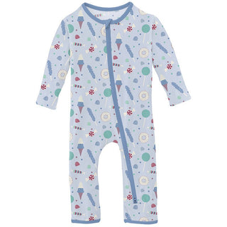 Kickee Pants Coverall with 2-Way Zipper - Dew Candy Dreams | Stylish Sleepies offer designs that make bedtime beautiful.