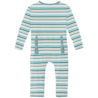 Kickee Pants Coverall with 2-Way Zipper - Lakeside Stripe