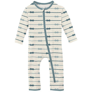 Bamboo Coverall with 2-Way Zipper - Natural Boat Rope KicKee Pants