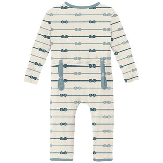 Bamboo Coverall with 2-Way Zipper - Natural Boat Rope KicKee Pants