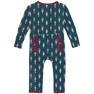 Bamboo Coverall with 2-Way Zipper - Peacock Nutcrackers Baby & Toddler Sleepwear