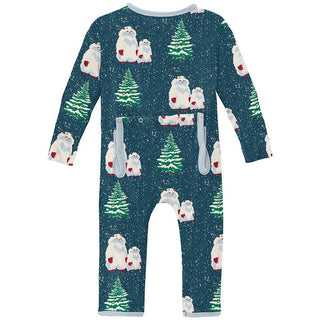 Kickee Pants Coverall with 2-Way Zipper - Peacock Yeti