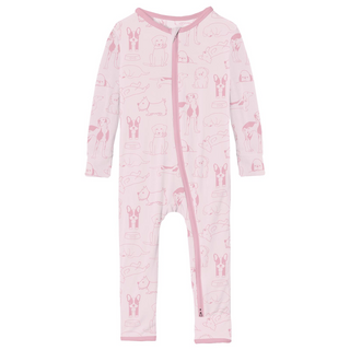 Kickee Pants Coverall with 2-Way Zipper - Shrinking Violet Dogs