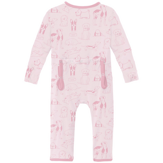 Kickee Pants Coverall with 2-Way Zipper - Shrinking Violet Dogs