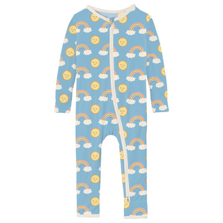 Kickee Pants Coverall with 2-Way Zipper - Sunshine and Rainbows