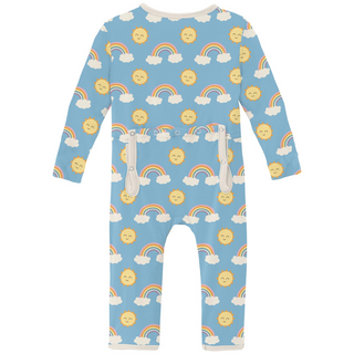 Kickee Pants Coverall with 2-Way Zipper - Sunshine and Rainbows