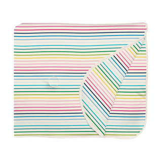 Kickee Pants Fluffle Throw Blanket with Embroidery - Happy Stripe