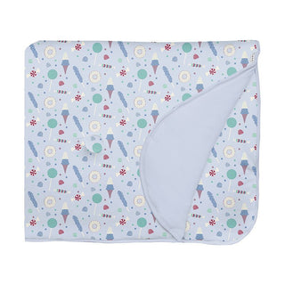 Print Bamboo Fluffle Toddler Blanket with Embroidery - Dew Candy Dreams Swaddling & Receiving Blankets