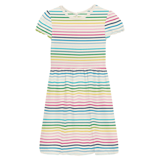 Kickee Pants Flutter Sleeve Twirl Dress with Pockets - Happy Stripe