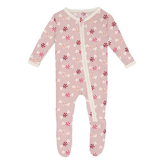 Bamboo Footie with 2-Way Zipper - Baby Rose Peppermints Baby & Toddler Sleepwear