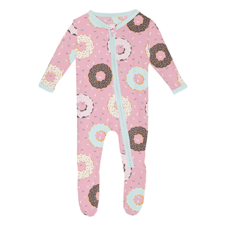 Kickee Pants Footie with 2-Way Zipper - Cake Pop Donuts and Sprinkles