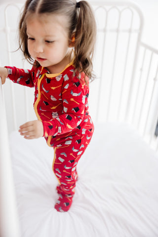 Bamboo Footie with 2-Way Zipper - Crimson Magical World Baby & Toddler Sleepwear