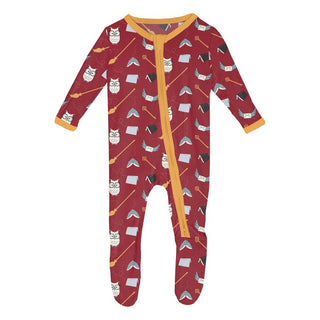 Bamboo Footie with 2-Way Zipper - Crimson Magical World Baby & Toddler Sleepwear