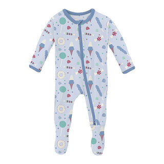 Print Bamboo Footie with 2-Way Zipper - Dew Candy Dreams Baby & Toddler Sleepwear