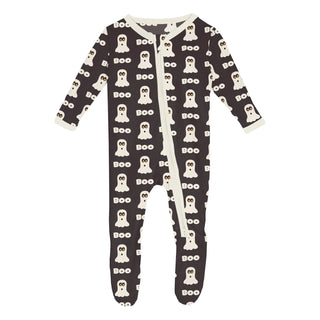 Bamboo Footie with 2-Way Zipper - Midnight Boo Baby & Toddler Sleepwear