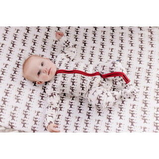 Kickee Pants Footie with 2-Way Zipper - Natural Rudolph