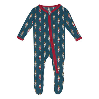 Bamboo Footie with 2-Way Zipper - Peacock Nutcrackers Baby & Toddler Sleepwear