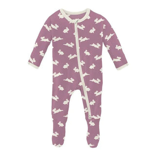 Kickee Pants Footie with 2-Way Zipper - Pegasus Bunny | Stylish Sleepies offer designs that make bedtime beautiful.