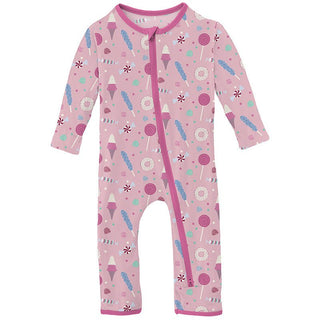 Girl's Print Bamboo Coverall with 2-Way Zipper - Cake Pop Candy Dreams Baby & Toddler Sleepwear