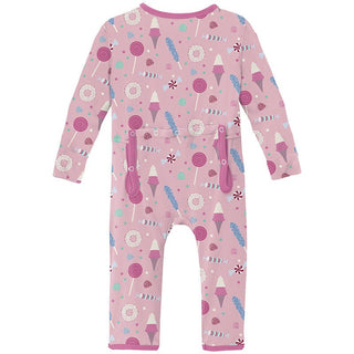 Girl's Print Bamboo Coverall with 2-Way Zipper - Cake Pop Candy Dreams Baby & Toddler Sleepwear