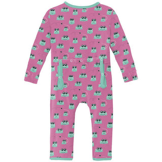 Girl's Print Bamboo Coverall with 2-Way Zipper - Tulip Bespeckled Frogs Baby & Toddler Sleepwear