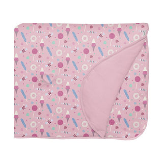 Girl's Print Bamboo Fluffle Toddler Blanket with Embroidery - Cake Pop Candy Dreams Swaddling & Receiving Blankets