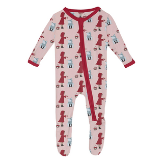 Bamboo Footie with 2-Way Zipper - Baby Rose Little Red Let's Be Friends Baby & Toddler Sleepwear