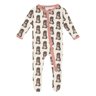 Bamboo Footie with 2-Way Zipper - Natural Velveteen Rabbit Baby & Toddler Sleepwear