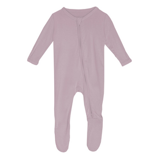 Kickee Pants Girl's Footie with 2-Way Zipper - Sweet Pea | Stylish Sleepies offer designs that make bedtime beautiful.