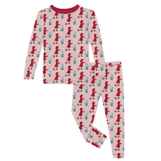 Kickee Pants Girl's Long Sleeve Pajama Set - Baby Rose Little Red Let's Be Friends | Stylish Sleepies offer designs that make bedtime beautiful.