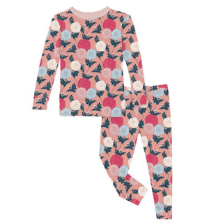 Girl's Print Bamboo Long Sleeve Pajama Set - Blush Enchanted Floral Baby & Toddler Sleepwear