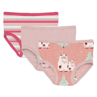 Kickee Pants Underwear (Set of 3) - Baby Rose Stripe, Baby Rose & Blush Yeti