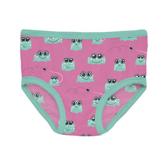 Girl's Print Bamboo Underwear - Tulip Bespeckled Frogs Toddler Underwear