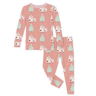 Bamboo Long Sleeve Pajama Set - Blush Yeti Baby & Toddler Sleepwear