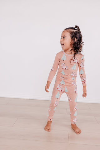 Kickee Pants Long Sleeve Pajama Set - Blush Yeti