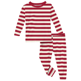 Kickee Pants Long Sleeve Pajama Set - Candy Cane Twist