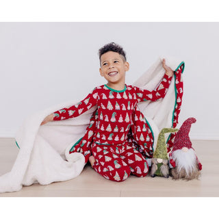 Kickee Pants Long Sleeve Pajama Set - Crimson Gnomes