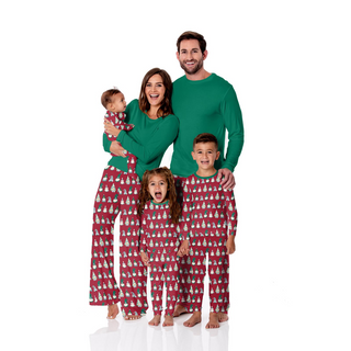 Kickee Pants Long Sleeve Pajama Set - Crimson Gnomes