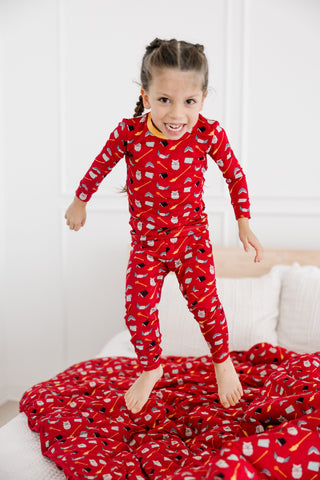 Kickee Pants Long Sleeve Pajama Set - Crimson Magical World | Stylish Sleepies offer designs that make bedtime beautiful.