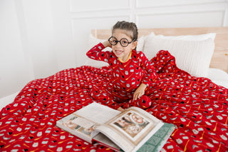 Kickee Pants Long Sleeve Pajama Set - Crimson Magical World | Stylish Sleepies offer designs that make bedtime beautiful.