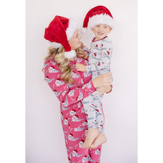 Kickee Pants Long Sleeve Pajama Set - Illusion Blue Holiday Sharks