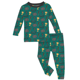 Kickee Pants Long Sleeve Pajama Set - Ivy  | Stylish Sleepies offer designs that make bedtime beautiful.