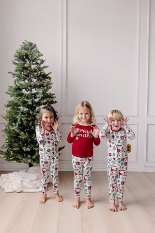 Bamboo Long Sleeve Pajama Set - Merry Monsters Baby & Toddler Sleepwear