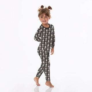 Kickee Pants Long Sleeve Pajama Set - Midnight Boo