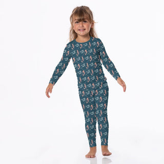 Bamboo Long Sleeve Pajama Set - Peacock Mermaids & Pearls Baby & Toddler Sleepwear