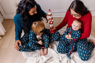 Bamboo Long Sleeve Relaxed Tee & Pajama Pants Set - Peacock Nutcrackers Pajamas