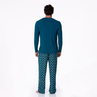 Bamboo Pajama Pants - Peacock Nutcrackers Pajamas